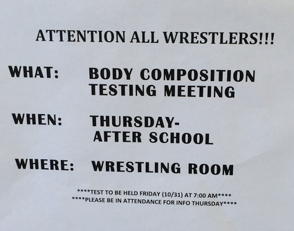 Attention Wrestlers: Body Composition Test Information