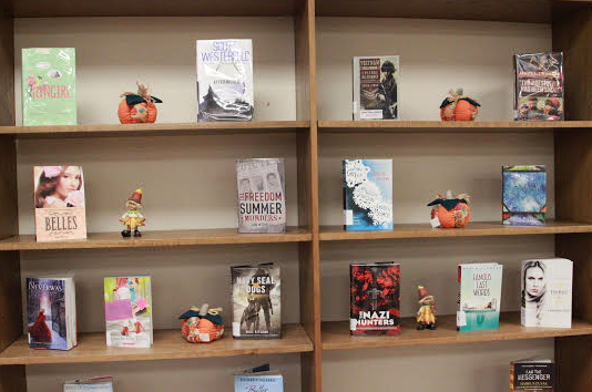 In the library, there is a bookcase where all the new books purchased are showcased.  If you are interested in reading any of the new books, make sure to look for this section.