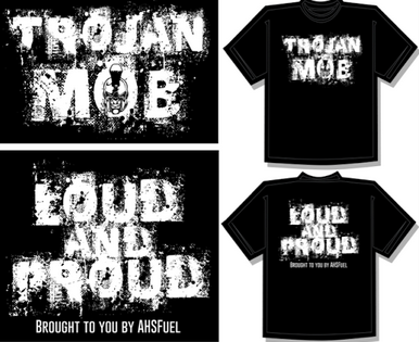 This is the look of the 2014-2015 Trojan Mob t-shirts.  Be sure to have your orders turned in by Friday, Nov. 21!
