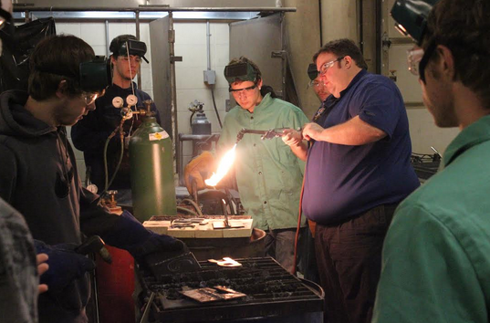 Students in welding class have already learned some safety tips, but more can be learned from the OSHA safety class.  