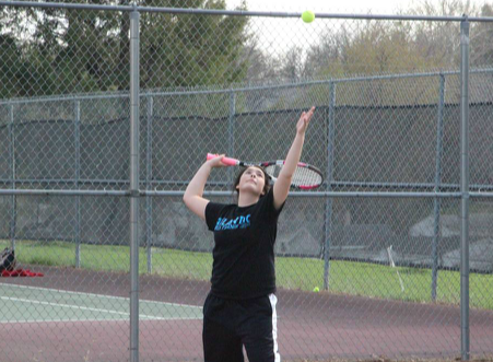 #1 junior Jena Brosam has played on the varsity tennis team since her freshman year. Brosam plays on a doubles team with #2 Olivia Davis. 
