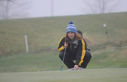 The girls golf team won last night at home.  Sophomore Sarah Fixmer (pictured above) was said to have played well by sophomore Brooke Newell, who is quoted in the story.