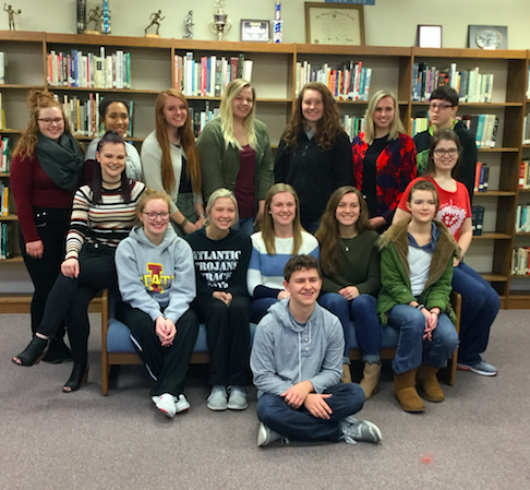 Class of 2017 - Straight-As First Semester
Front row: Sam Coder; Second row: Kylee Champlin, Bailey Schildberg, Megan Behrends, Emily Hohenberger, Kaylee Pappal; Third row: Hannah Wright, Nadia Somers; Back row: Sarah Fixmer, Zaria Agboglo, Victoria Krogh, Morgan Anstey, McKenna Den Beste, Mary Hayes and Bryn Blanchette