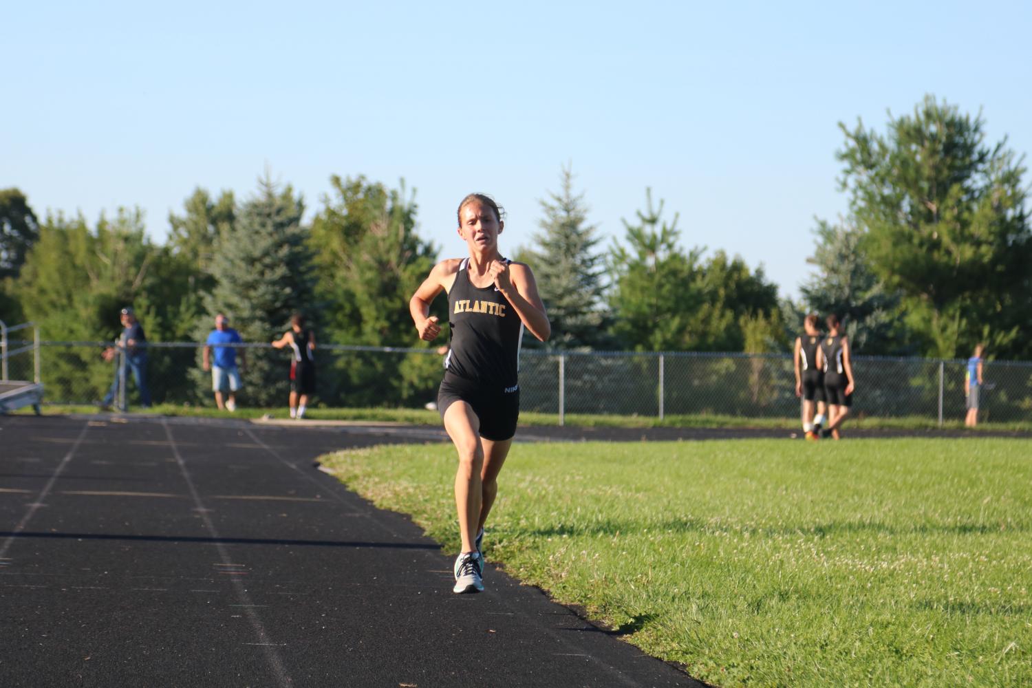 Freshman Taylor McCreedy finished first at time trials and placed second at the Clarinda Invite.