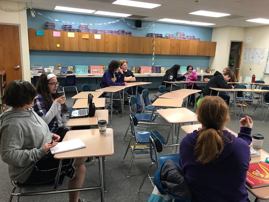 THE WRITE PLACE - Students gather for the first meeting of AHS Writers' Club on Jan. 30. The club meets every Tuesday in room #406.