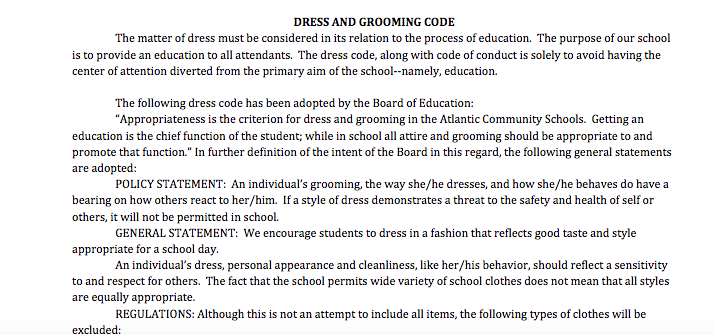 NEWS BRIEF - Dress Code Comes Up Again