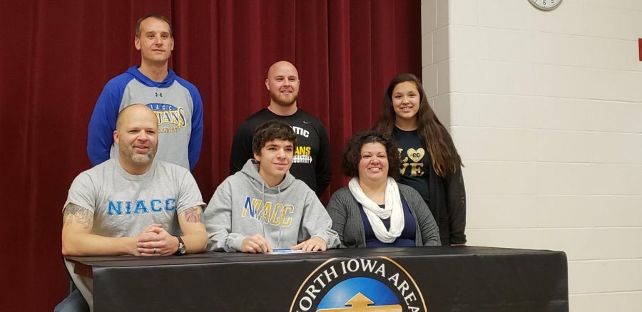 ONCE A TROJAN, ALWAYS A TROJAN - Senior Jalen Petersen is joined by NIACC head cross country coach Curtis Vais and Atlantic head cross country coach Dan Vargason. Petersen has participated in cross country, basketball and track throughout his high school career.