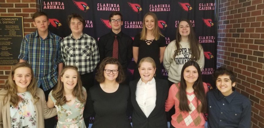 THE+LOOK+OF+SUCCESS+-+Speech+participants+grin+after+a+rewarding+day.+Three+of+Atlantics+four+performing+groups+received+one+ratings+at+District+Speech+and+will+be+advancing+to+State.