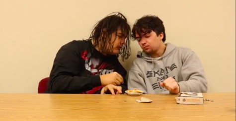 Alex Harper and Noah Rutherford eat in an ASMR video last year.