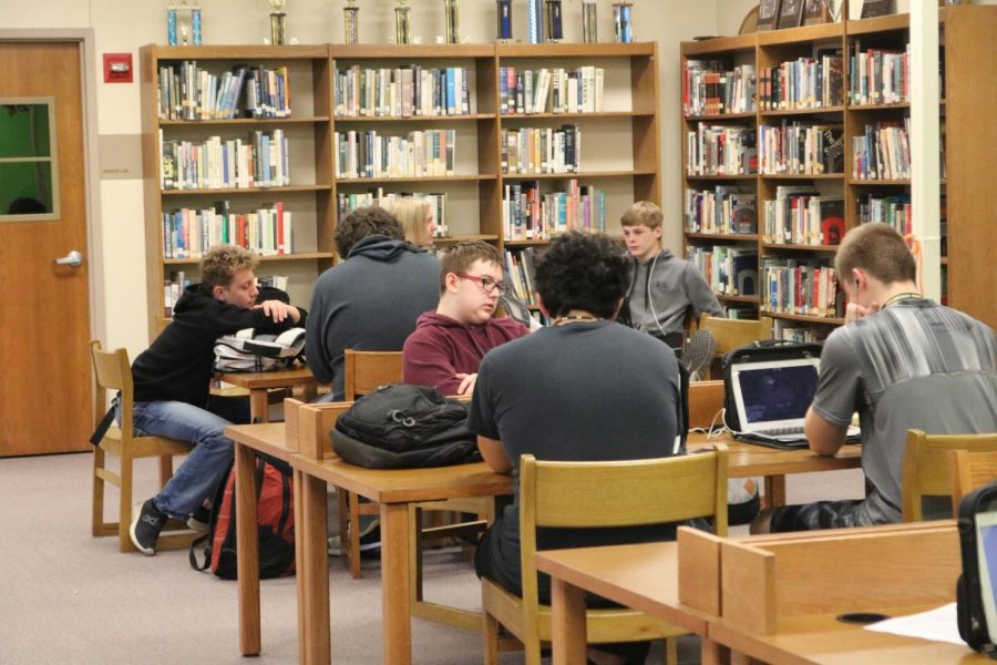 The media center is a popular destination for students throughout the day. It hosts study halls and AOs.