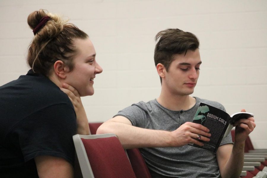 Juniors Camryn Church and Troy Roach run lines at play practice. At last weekend's competition, Roach swept his categories, winning both events he entered.