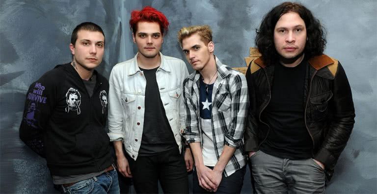 This is the first group photo My Chemical Romance took after they announced their reunion. 