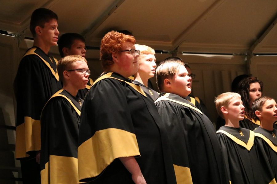 The concert choir sings a tune at the fall concert. The students who make up the concert choir also sing and dance as part of the Diversity squad. This year, their theme is Music Through the Ages.