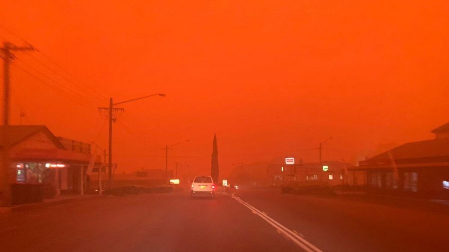 As a result from the fires, the skies have turned scary colors in Australia.