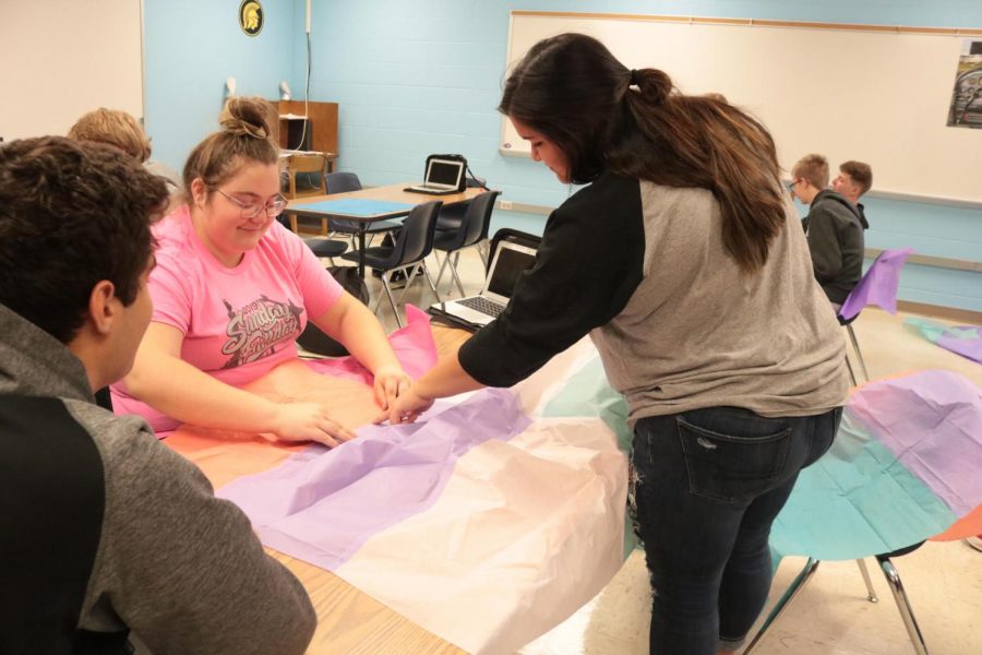 Students in Aviation work on their project. In the class, students worked on many projects throughout the semester.