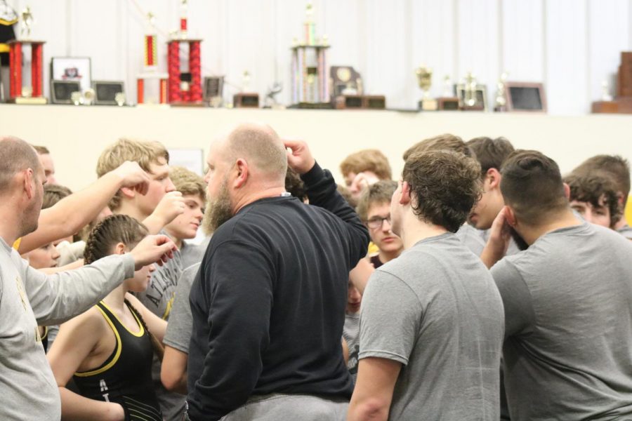 The+2020+wrestling+team+breaks+it+down+after+Wrestle-Offs.+