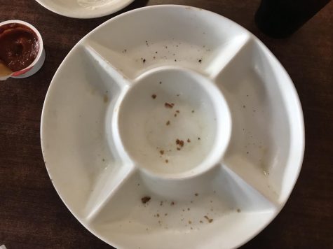 A clean plate and an opened ketchup packet was all that was left after we visited our first location in the appetizer journey.