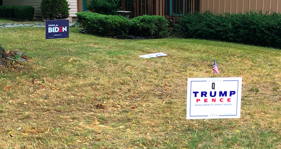 Political signs can be found scattered across the nations yards as the country approaches the presidential election. Freshman Cater Bengel said that he and his friends, “argue [about politics] all the time, but it’s fun and we’re still friends the next day.”