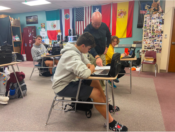 Spanish teacher Daniel Vargason has altered most interactive work in his classroom. No textbooks will be used for his class this year. 