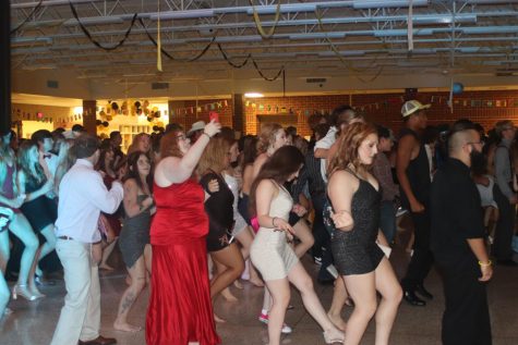 Students line dance at last years Homecoming Dance.