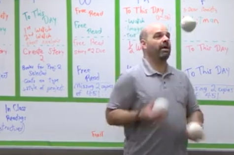 Rob Astuni shows off his deft juggling tricks.