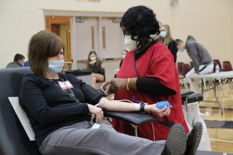 Atlantics National Honor Society hosted two blood drives last year. More blood was given last year from students then the previous year.