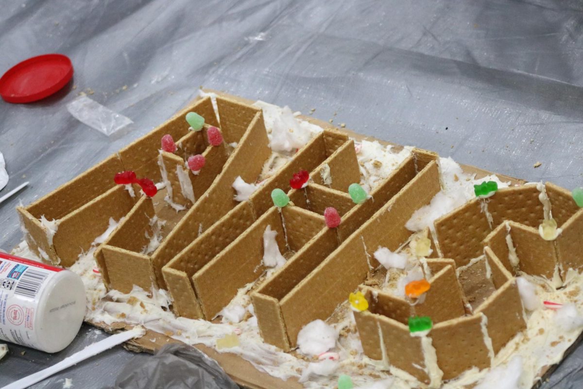 Gingerbread Houses. As tradition, during seminar students were assigned groups to assemble gingerbread houses for a prize. 
