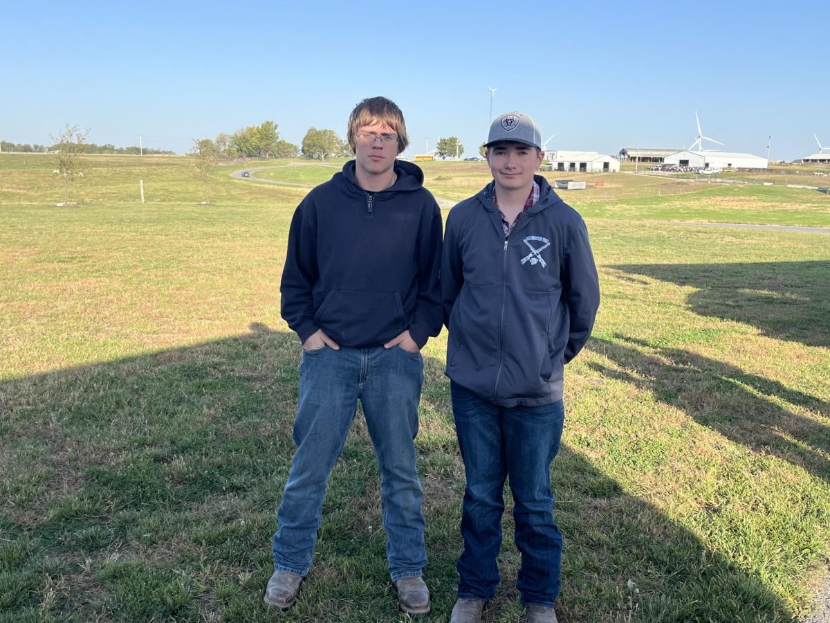 The competing Dairy Judging Team: David Retallic (12) and Dylen Dreager (11).