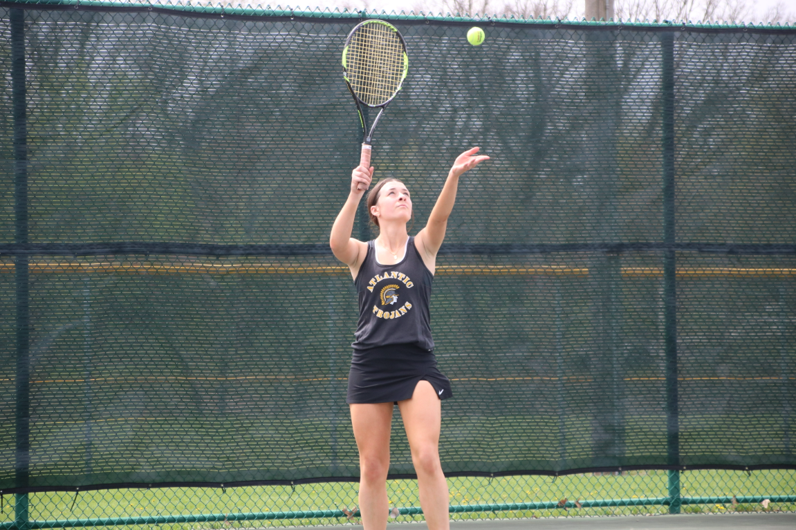 Jacobi Harter serves it up. Harter placed 2nd in the division 2 bracket. She played well all day and only lost one of her matches. Harter has had a great season and can't wait for next season. 