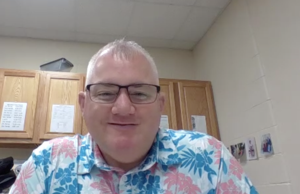 School Board candidate Justin Williams talked with journalists via Zoom.