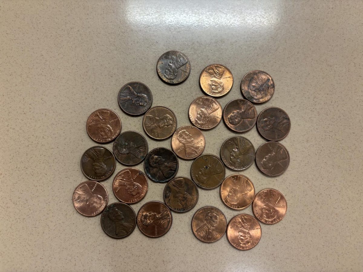 A pile of pennies. Some are shiny and new and others old and gross. They will all be old and gross at some point because they aren't being minted anymore. 