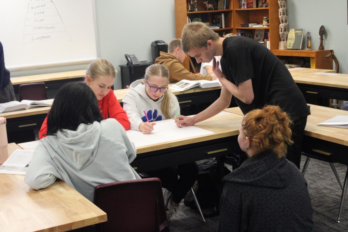 Gracelyn Kelley, Holly petersen, and Christopher Anderson are doing work for history for Mrs.Kelley.