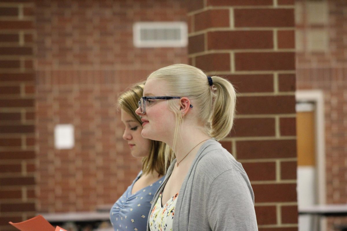 A photo from last year's speech and debate practice. 