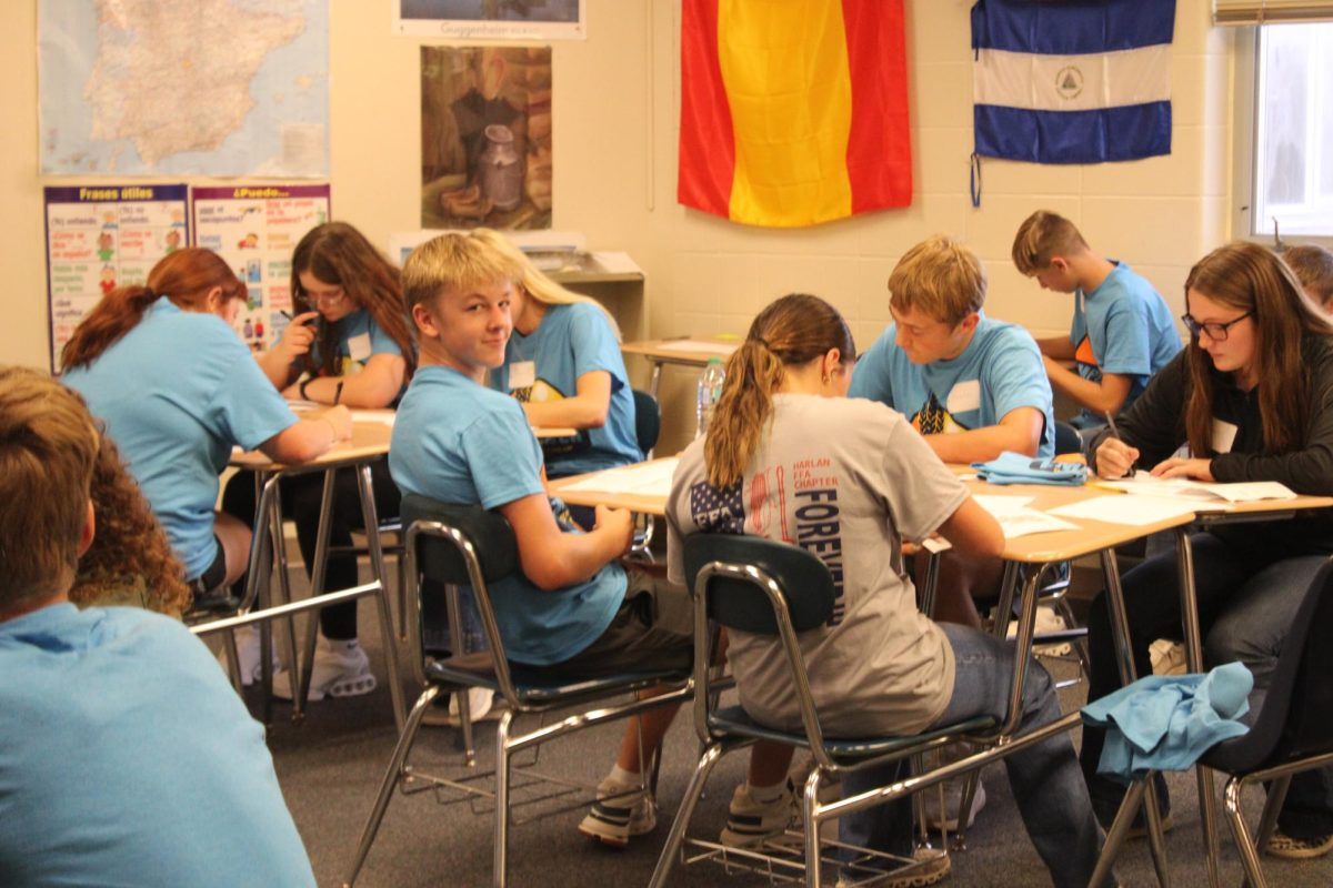Sophomore Keaton Schroeder participates in FFA by showing up and supporting the group. 