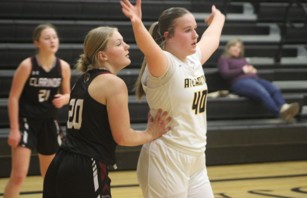 Freshman Addison Meads posts up for an opportunity to score. 