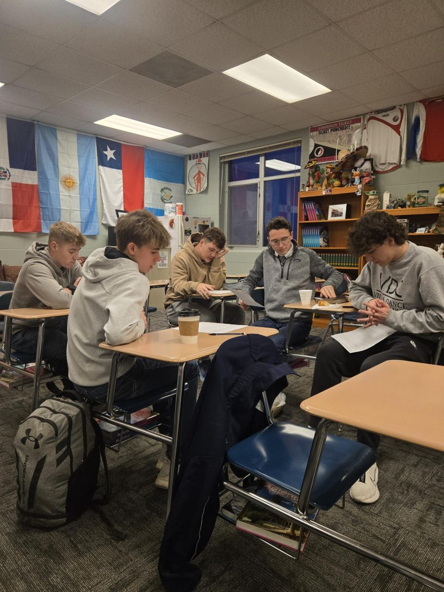 FCA students are doing their morning Bible study.  