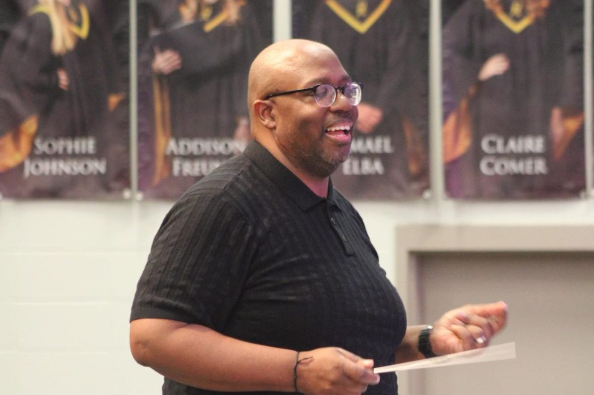 Dr. Jerell Horton of Vestavia Hills High School (Alabasma) conducting Junior/Senior Band during Practice. Morning of Jan 19.