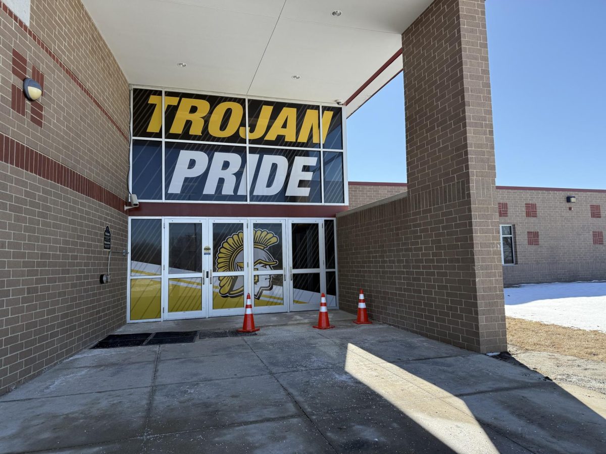 The entry to AHS will be changed with proposed construction plans.