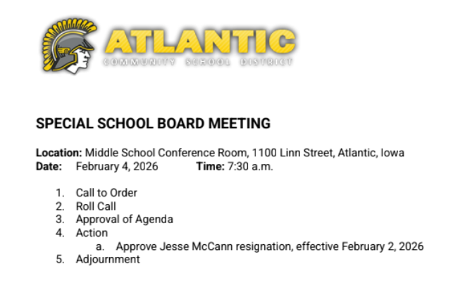 ACSD School Board agenda for Feb. 4, 7:30 a.m.