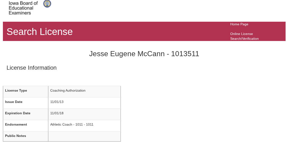 McCann's BOEE licensing page.