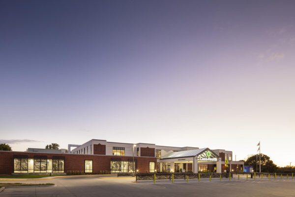 The Cass Health Atlantic location sits high on a hill at the east edge of town..