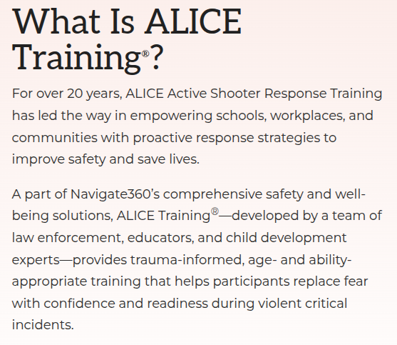 The ALICE Training Program's mission and purpose of its development.