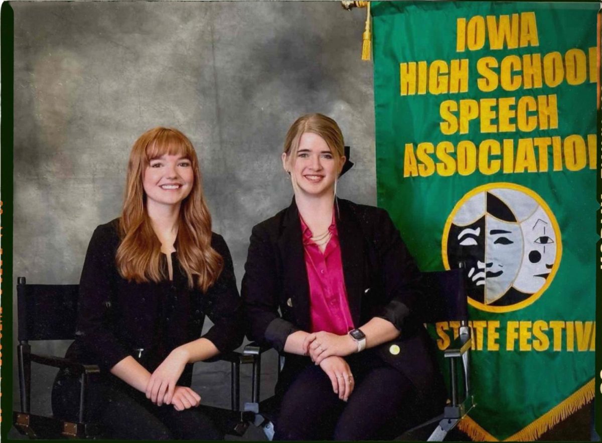 Seniors Margaret McCurdy and Sophie Johnson won the Iowa High School Speech Association's highest honor. Photo by Vorland Photography