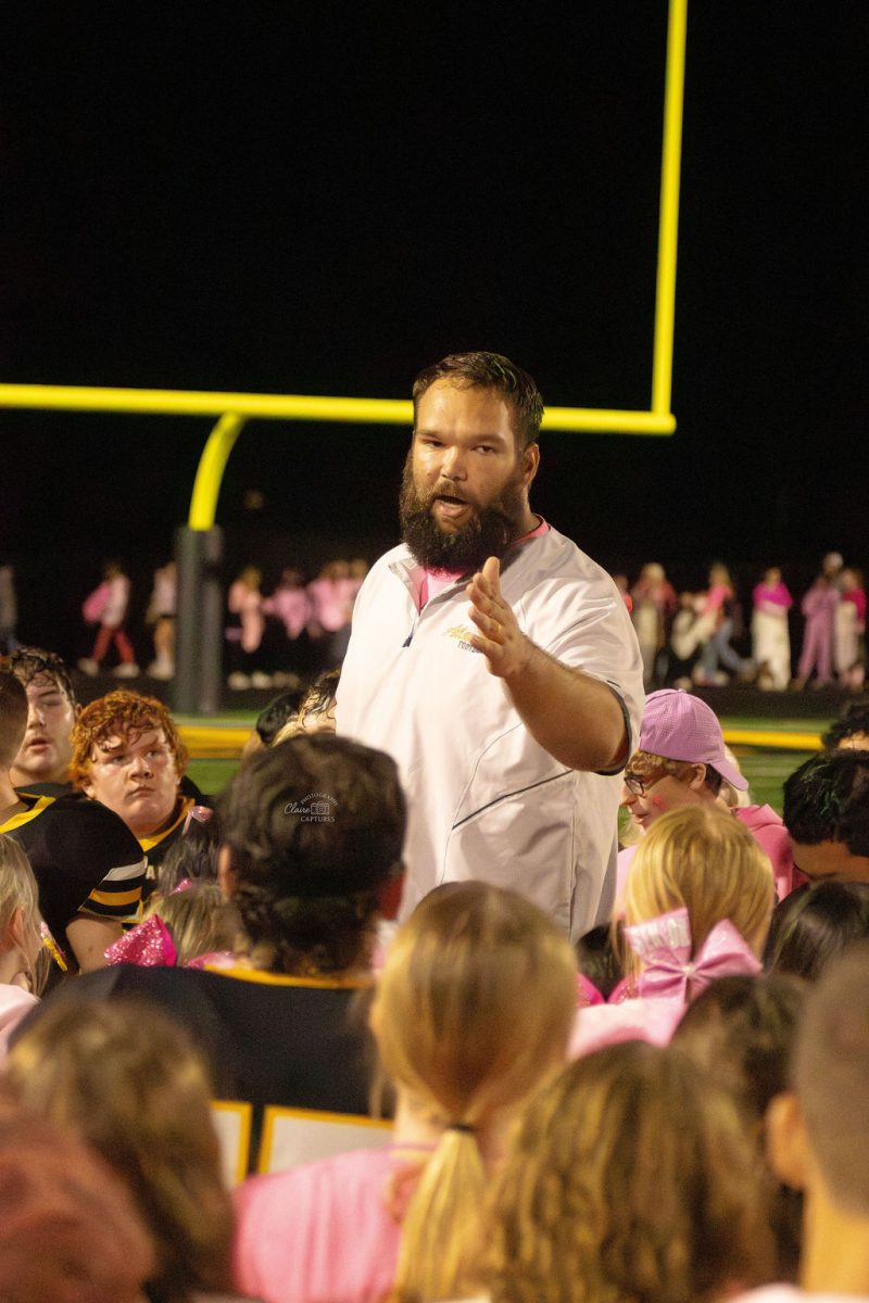 Coach Brummer invited the student section into the huddle with the players. He said he hopes to see everyone at the playoff game to support the players and their successful season. He can't wait to see where the rest of the season goes, and he can't wait to see what next year brings as well. 