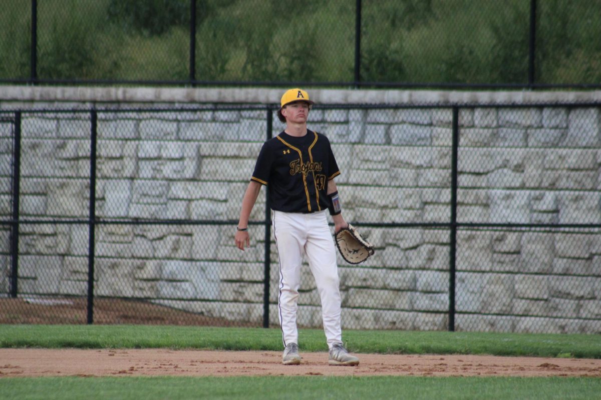 Hudson McLaren waits for the next inning.