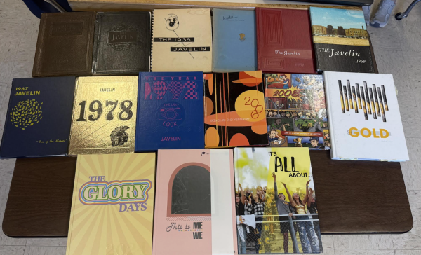 A variety of past yearbooks