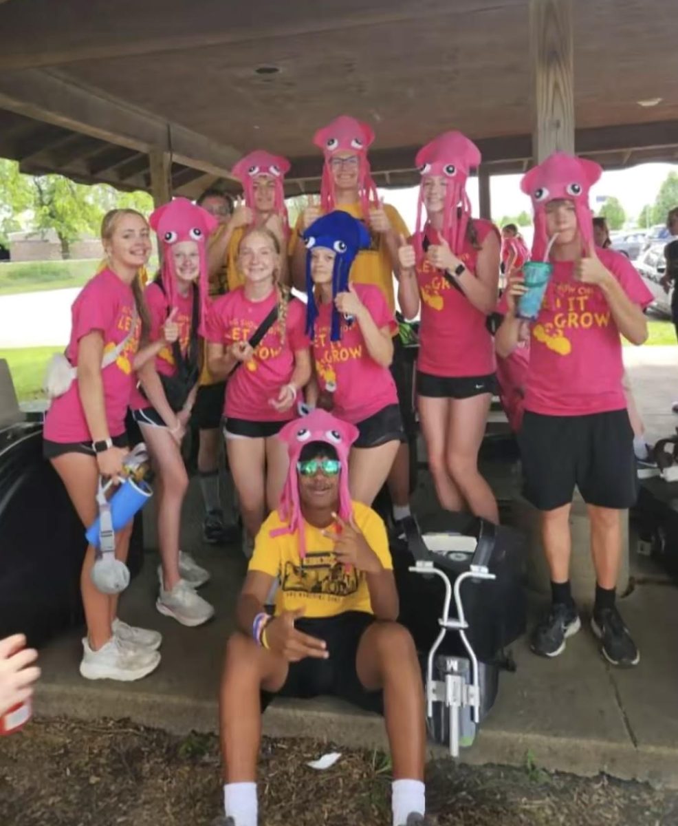 Eighth grade students took a trip to adventure land with the AMS band. 